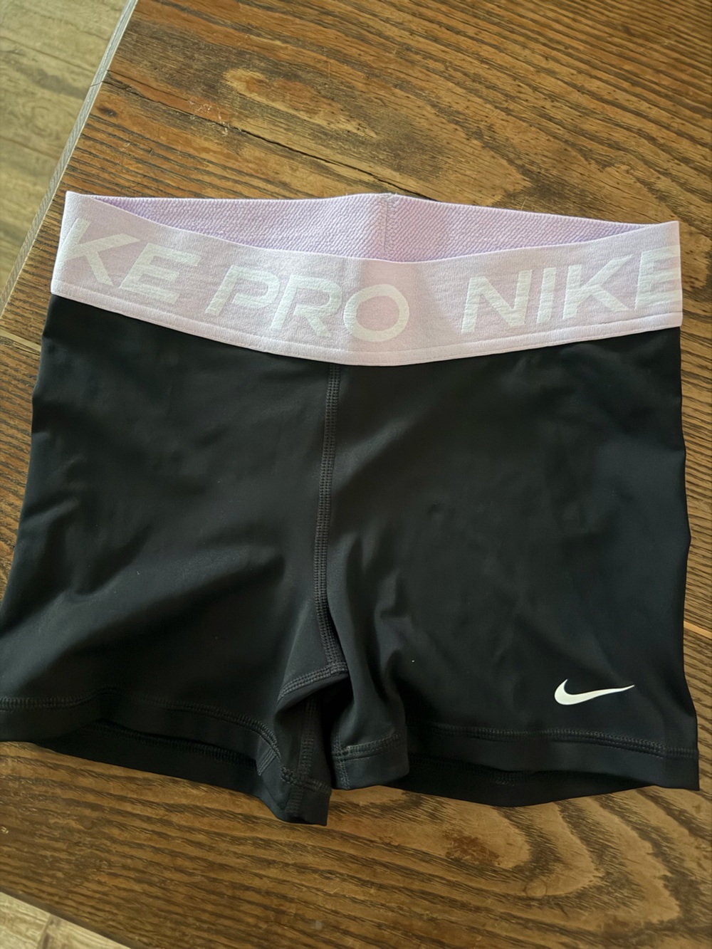 Nike Black Leggings Shorts with Light Pink Waistband